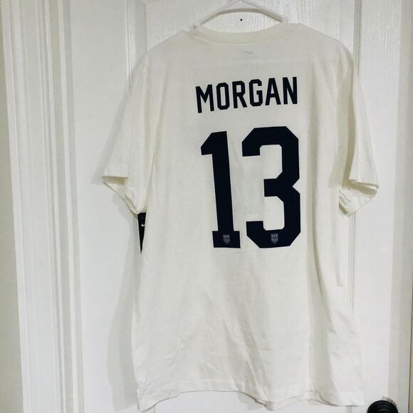 Nike USWNT 2023 Alex Morgan #13 Home‎ Men's Dri-Fit T-Shirt White Tee Size XL - Picture 5 of 6